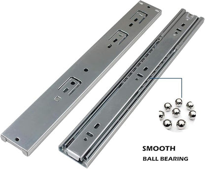 Gobrico 12 inch Drawer Slides 5 Pair，Soft Close Drawer Slides 3 Fold, Cabinet Drawer Slides Full Extension Drawer Slides, Heavy Duty Slide Rails, Side Mount Ball Bearing Tracks Guide Drawer Glides
