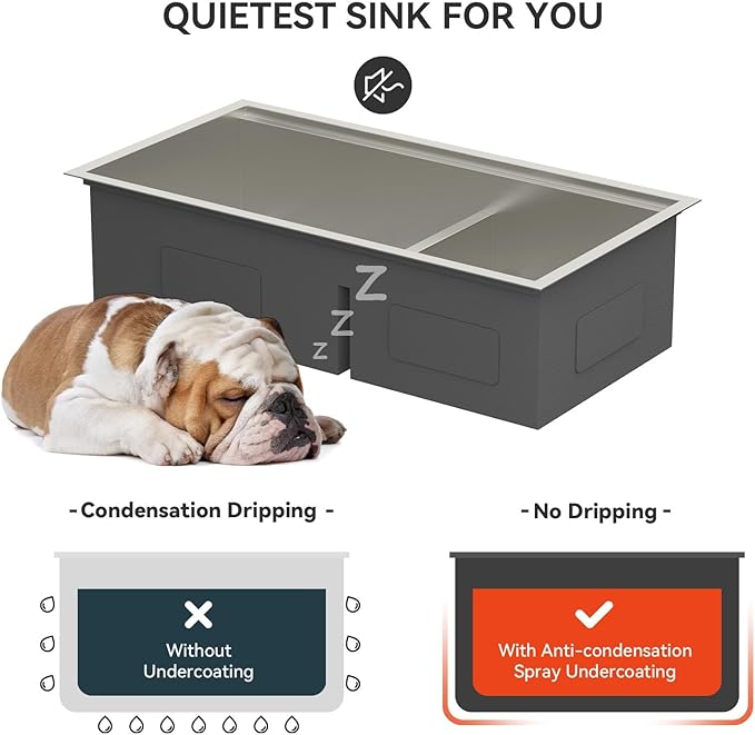 Lordear 36 Inch Double Bowl Kitchen Sink Ledge Workstation Sinks Double Bowl 60/40 Low Divide 16 Gauge Stainless Steel 36x19 Inch Undermount Kitchen Sinks