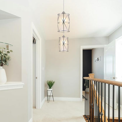 Pendant Lights Kitchen Island with Frosted Glass, Brushed Nickel Hanging Kitchen Lights, Cylindrical Modern Pendant Light, Kitchen Pendant Lighting Over Island, Foyer, Dining Room, Entryway