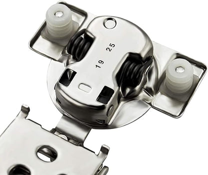 Ravinte 30 Pack 15 Pair 1/2 inch Overlay Soft Close Hidden Door Hinges for Kitchen Stainless Steel Adjustable Satin Nickel Cabinet Hardware