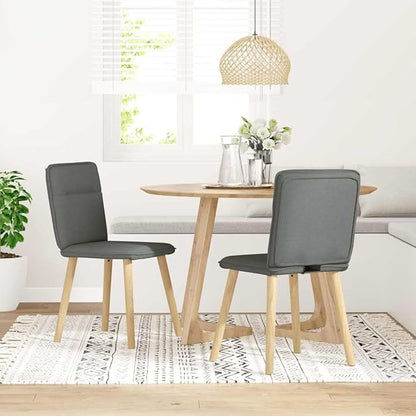 Modern Fabric Dining Chairs Set of 2 Dark Gray Metal Frame Comfortable Kitchen Dining Room Chairs with Foam Padding for Farmhouse Living Room