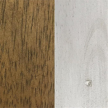 Pemberly Row 18" Wood Keyhole Dining Chairs, Solid Oak in Distressed Gray and Nutmeg Brown Finish, Set of 2, Windsor Fiddleback Style with Turned Legs, Residential or Commercial Dining Room Seating