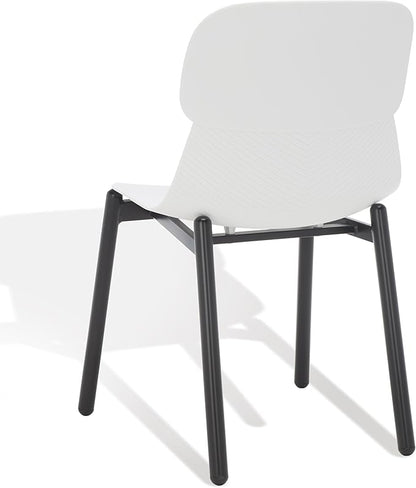 SAFAVIEH Couture Collection Abbie Retro White/Black Molded Plastic Dining Chair Set of 2