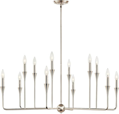 Kichler Alvaro 12-Light Multi-Tier Chandelier, Soft Modern Light in Polished Nickel, for Foyer, Great or Living Room or Large Dining Room (20" x 39.75"), 52692PN