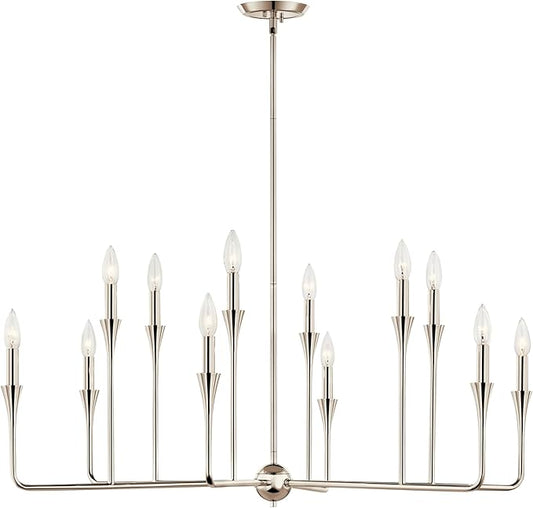 Kichler Alvaro 12-Light Multi-Tier Chandelier, Soft Modern Light in Polished Nickel, for Foyer, Great or Living Room or Large Dining Room (20" x 39.75"), 52692PN
