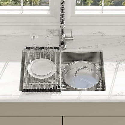 25 Inch Undermount Kitchen Sink - Beslend ADA 6 Inch Depth 25x18 Undermount Sinks Stainless Steel 16 Gauge Mobility Friendly Sink for Wheelchair Accessible & Accessible Design Kitchen