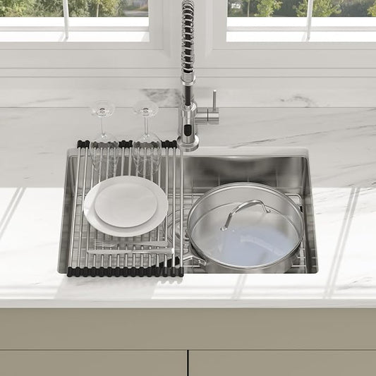 23 Inch Undermount Kitchen Sink - Beslend ADA 6 Inch Depth 23x18 Undermount Sinks Stainless Steel 16 Gauge Mobility Friendly Sink for Wheelchair Accessible & Accessible Design Kitchen