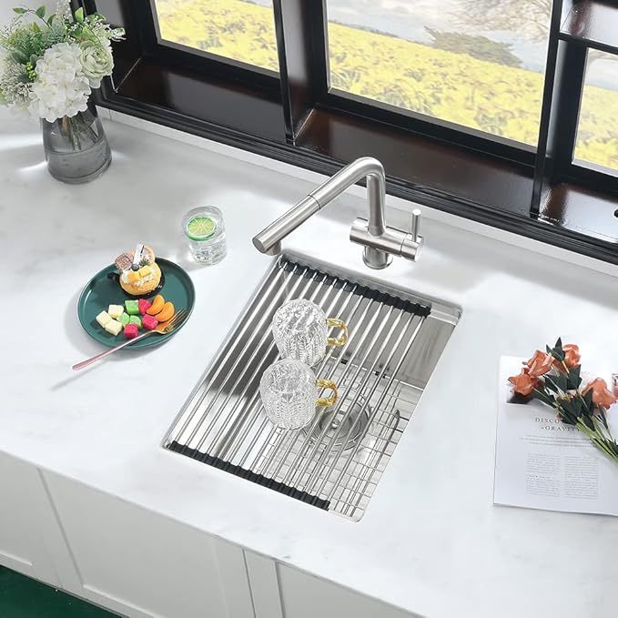 15 Inch Bar Sink Undermount Workstation-iAnomla 15x19 Small Kitchen Sink Undermount Rv Sinks 16 Gauge Stainless Steel Single Bowl Deep Wet Bar Sinks Outdoor Kitchen Basin with Cutting Board