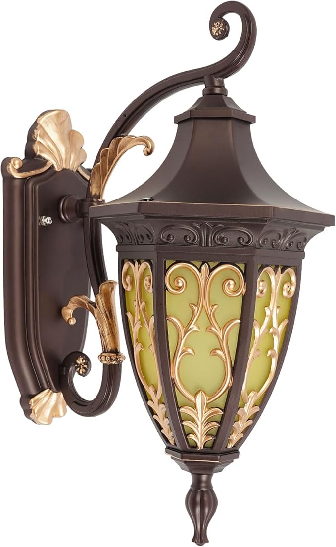 Outdoor Wall Light Fixtures, IP55 Waterproof Outside Wall Lantern Retro Exterior Wall Sconces Vintage Wall-Mounted Lights for Garage House Porch Doorway, E26 w/o Bulb