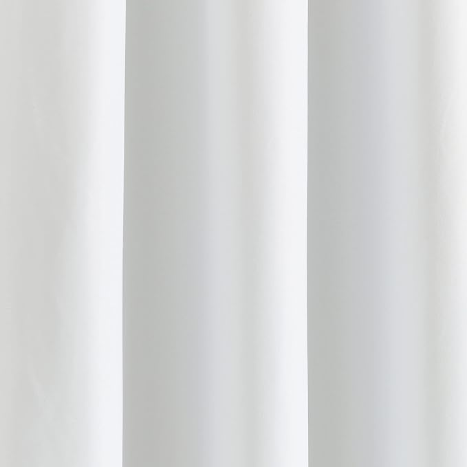 Lush Decor Allison Ruffle 100% Blackout Window Curtain Single 40" W x 84" L White - White Blackout Curtains for Bedroom or Nursery - Coquette Curtains