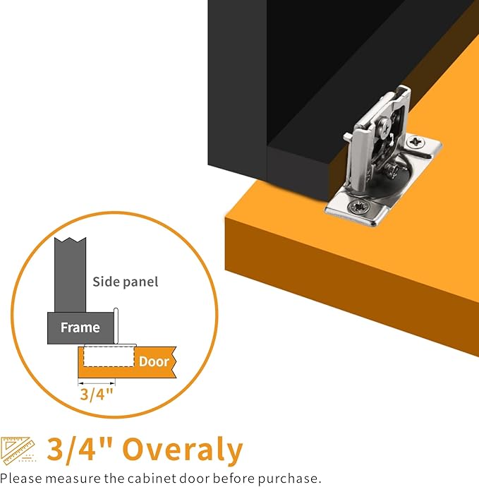 Chibery 2 Pack 3/4" Overlay 3D Soft Close Concealed Hinge for Face Frame Door, Smooth Slow Self Closing Hinges, Satin Nickel, Hidden 105° Open Angle Stainless Steel Hinge for Kitchen Cabinet Door
