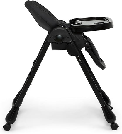 Little Folks by Delta Children 2-in-1 SlimFold High Chair for Babies and Toddlers, Black
