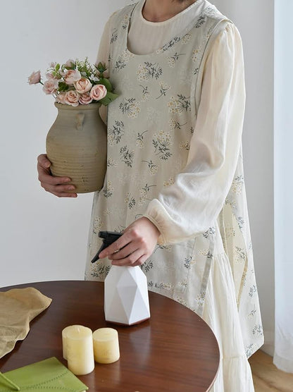 Unisex Basic Sturdy Cobbler Apron with Side Ties Vest Work Smock Kitchen Chef Clothes Slit Dress