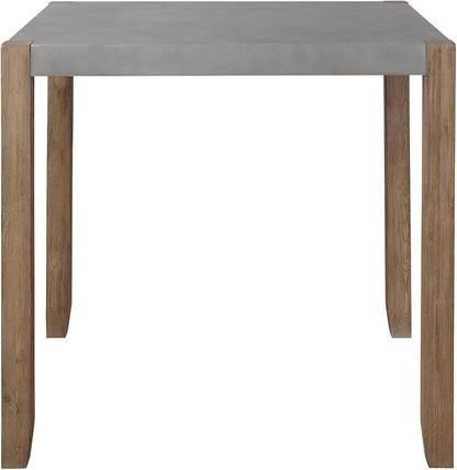 Alaterre Furniture Newport Dining Table for 4 – Rustic Industrial 42” x 36” Kitchen Table with Gray Faux Concrete Top & Light Amber Wood Legs