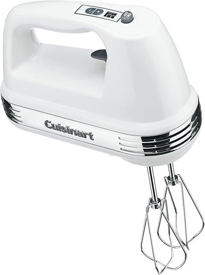 Cuisinart Power Advantage PLUS 9-Speed Hand Mixer, 220W-Motor Hand Blender Electric Mixer with 9 Speed Settings, Extra-Long Dishwasher-Safe Beaters, 3 Low Mixing Speeds, Storage Case, HM-90S, White