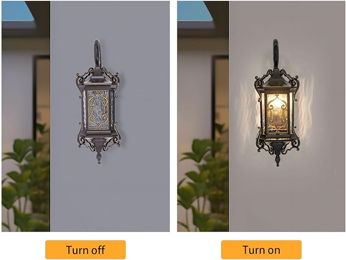 Outdoor Wall Light Fixtures, IP55 Waterproof Outside Wall Lantern Retro Exterior Wall Sconces Vintage Wall-Mounted Lights for Garage House Porch Doorway, E26 w/o Bulb