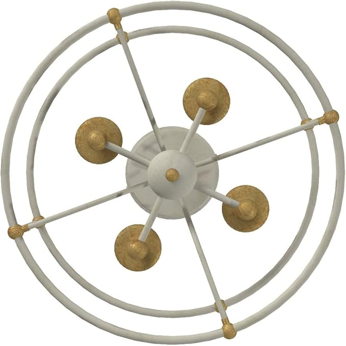 Minka Lavery 1049-701 Westchester County Semi-Flush, 4-Light, 240 Total Watts, 15.75-in H x 14.75-in W, Farm House White with Gilded Gold Leaf