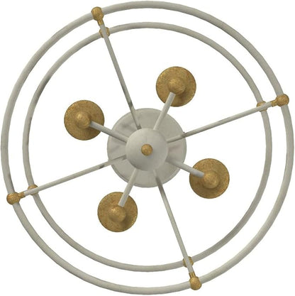 Minka Lavery 1049-701 Westchester County Semi-Flush, 4-Light, 240 Total Watts, 15.75-in H x 14.75-in W, Farm House White with Gilded Gold Leaf