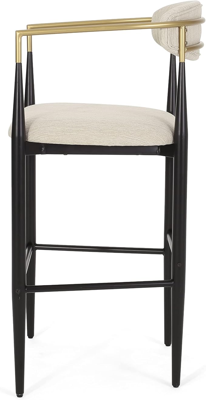 Mid Century Modern Dining Chairs Set of 2, Upholstered Dining Room Chair with Backs and Iron Legs for Kitchen Island and Living Room, 265LBS Capacity,Beige