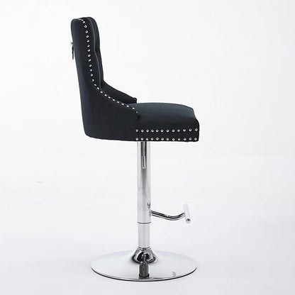 Modern Dining Chair Mid-Century Kitchen Table and Chairs with Sturdy Stable Base, Easy Assembly Luxury Furniture for Dining Room, Home Pub and Kitchen Island,Black-Foam-2PC-2