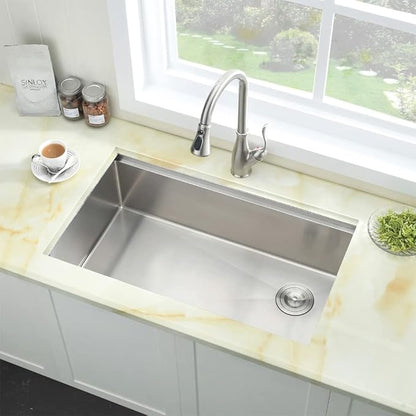 30 Inch Undermount Kitchen Sink 16 Gauge Stainless Steel Kitchen Sink R10 Single Bowl Workstation with Offset Drain 30"x19"x10"