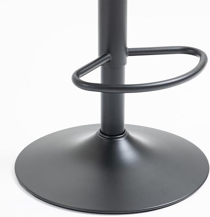Rhomtree 24-32 Inch Swivel Bar Stools, Adjustable Counter Height Barstools, Velvet Tufted Upholstered and Footrest Barstools, Upholstered Bar Chairs for Home Bar Kitchen Island(Black Set of 6)