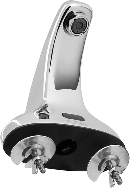 Sloan SF-2350 Sensor Activated Touch-Free Faucet, Commercial Grade with Mounting Hardware - 0.5 GPM Battery-Powered Deck-Mounted Mid Integrated Base Body with Below Deck Mixer, 3362118