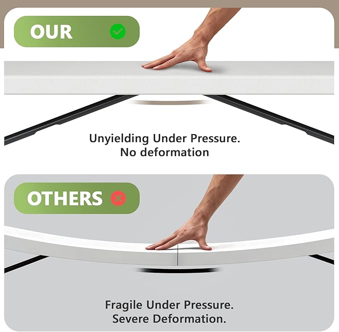 4ft Folding Table, Heavy Duty Plastic Card Table with Foldable Steel Legs, Metal Frame Support up to 400 lb, Portable for Indoor, Outdoor, Picnic, Camping, Dining, Party, White