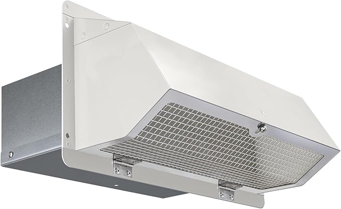 Wall Vent Cap for Microwave Vent Range Hood Exhaust Vent Hood Kitchen Vent,Wall Cap Exhaust Vent Cover Exterior Microwave Stove Vent for 3-1/4"x10" Rectangular Duct for Range Hood Bath Vent Fan,White
