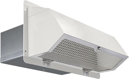 Wall Vent Cap for Microwave Vent Range Hood Exhaust Vent Hood Kitchen Vent,Wall Cap Exhaust Vent Cover Exterior Microwave Stove Vent for 3-1/4"x10" Rectangular Duct for Range Hood Bath Vent Fan,White