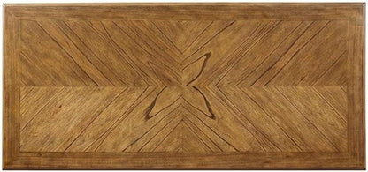 New Classic Furniture Amy Farmhouse Kitchen Counter Island Dining Table for 4 with Storage Shelf & USB Chargers, Beige and Brown