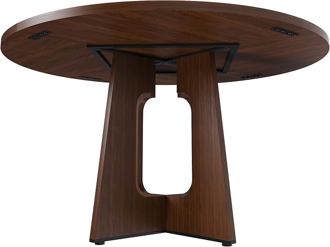 47" Farmhouse Dining Table, Kitchen Table with Stable Structure, Dinner Tables with Simple Assembly for Home Gatherings & Daily Dining, Walnut