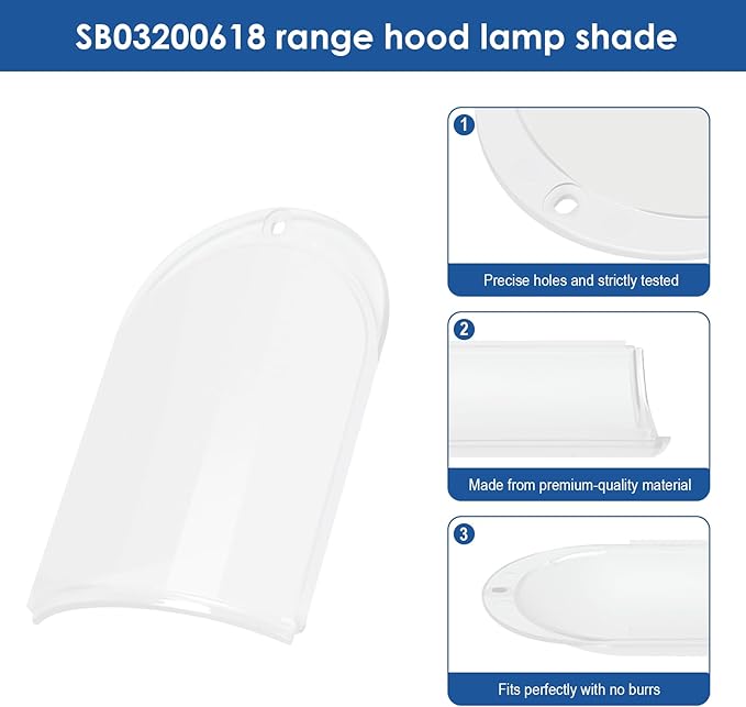 SB03200618 Range Hood Light Diffuser Lens Cover Replacement Compatible with Broan Kenmore RM50000 23350363200, SB03200618 Range Hood Light Cover Replace 03200618 B03200618