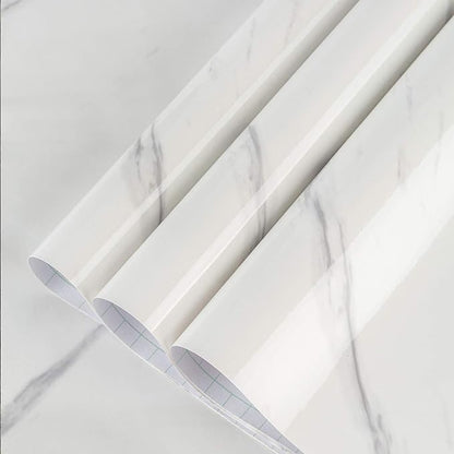BAYYA White Marble Contact Paper for Countertops Peel and Stick Wallpaper for Bathroom Kitchen Granite Countertop Sticker Self Adhesive Vinyl Counter Top Covers Waterproof Furniture Decorative Paper
