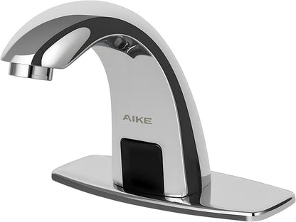 AIKE Touchless Bathroom Faucet for Commercial Automatic Sink Tap, Polished Finsh,Model AK7500(Battery Operated)