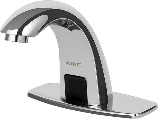 AIKE Touchless Bathroom Faucet for Commercial Automatic Sink Tap, Polished Finsh,Model AK7500(Battery Operated)