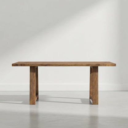 SIMPLIHOME Whitley Dining Table - 72 inch Wide Solid Mango Wood Rectangular Table in Medium Brown, Modern Farmhouse Style for Dining Room or Kitchen with Extra-Thick Trestle Base, Seats 6