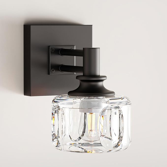 Matte Black Bathroom Wall Sconces 1-Light Wall Sconce Farmhouse Bathroom Sconces(3.7 pounds)