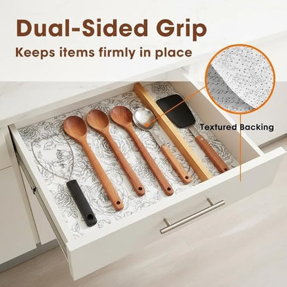 Coavas Shelf and Drawer Liner, Non Slip Extra Grip Non Adhesive Waterproof Thickened Cabinet Mat, Easy Cut for Kitchen Pantry Bathroom Dresser Cupboard (White, 12IN X 30 FT)