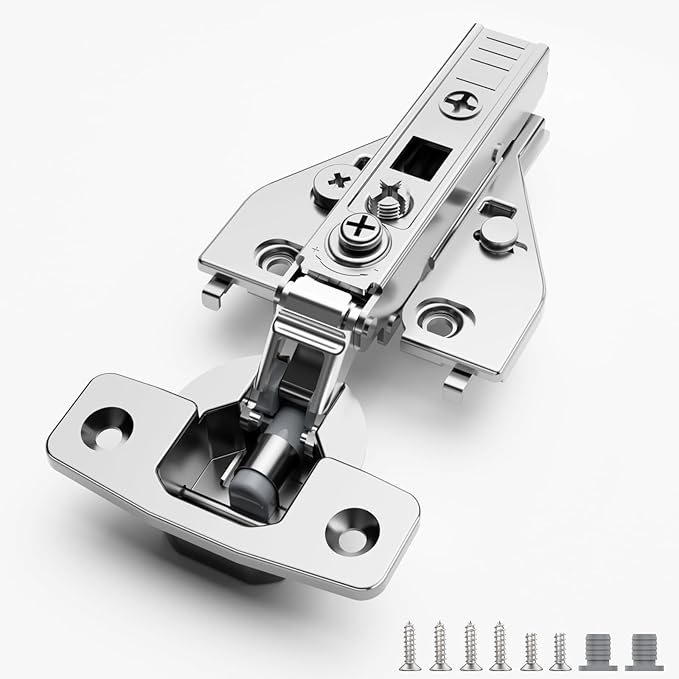 Soft Close Cabinet Hinges 10 Pack 4D Adjustable with Speed Control-Full Overlay 3/4 Inch Face Frame Hinges, Concealed Self-Closing Hinges for Frameless & Face Frame Cabinets