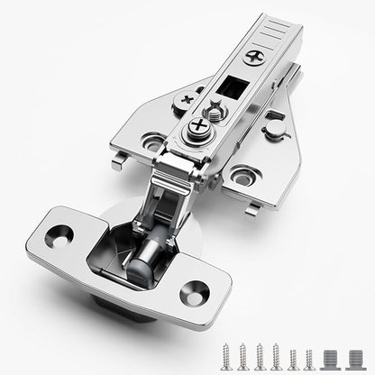 Soft Close Cabinet Hinges 4 Pack 4D Adjustable with Speed Control-Full Overlay 3/4 Inch Face Frame Hinges, Concealed Self-Closing Hinges for Frameless & Face Frame Cabinets