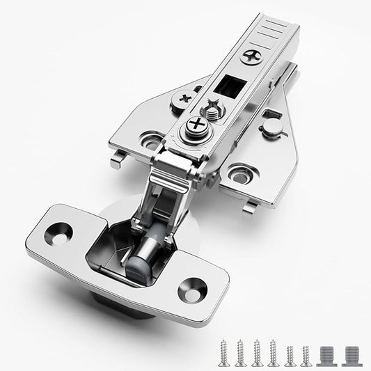 Soft Close Cabinet Hinges 4 Pack 4D Adjustable with Speed Control-Full Overlay 3/4 Inch Face Frame Hinges, Concealed Self-Closing Hinges for Frameless & Face Frame Cabinets