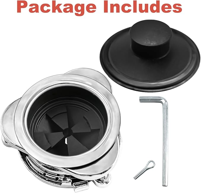 Garbage Disposal Flange Kit with Stopper for InSinkErator,3 Bolt Mount Stainless Steel Kitchen Sink Flange Parts and Stopper Compatible with InSinkErator Models Garbage Disposal(110mm)