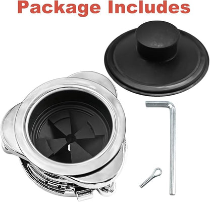 Garbage Disposal Flange Kit with Stopper for InSinkErator,3 Bolt Mount Stainless Steel Kitchen Sink Flange Parts and Stopper Compatible with InSinkErator Models Garbage Disposal(110mm)