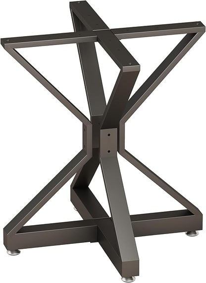 28In Modern Table Base Metal Pedestal Dinning Table Legs with Suction Cups, Heavy Duty Desk Base for Marble,Glass,Wood Top