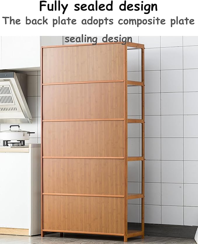 JSDMBD Kitchen Storage Cupboard, Pantry and Freestanding Cupboards, Dustproof and Easy to Clean, Kitchen Island for Spices, Pots and Pans, Storage Shelf for Kitchen, Living Room and Dinning Room