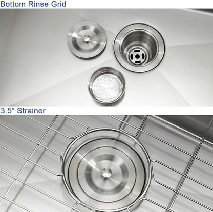 28 Inch Undermount Kitchen Sink Stainless Steel -Hovheir 28x19 Stainless Steel Undermount Kitchen Sink 16 Gauge Deep Single Bowl Under Mount Sinks with Drain