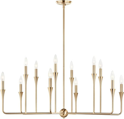 Kichler Alvaro 12-Light Multi-Tier Chandelier, Soft Modern Light in Champagne Bronze, for Foyer, Great or Living Room or Large Dining Room (20" x 39.75"), 52692CPZ