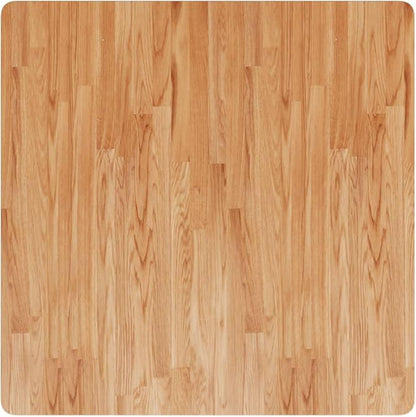 35.4 x 35.4 in Solid Oak Wood Square Tabletop Rustic Light Brown Countertop Varnished Durable Butcher Block Style for Dining Room Kitchen or DIY Bar Tops