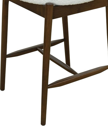 Modern Dining Chairs Set of 2 with Comfortable Seat - Sturdy Natural Wood Construction, Versatile Use for Kitchen Island, Dining Room, Bedroom - Stylish Simple Design,Beige-Boucle-Foam
